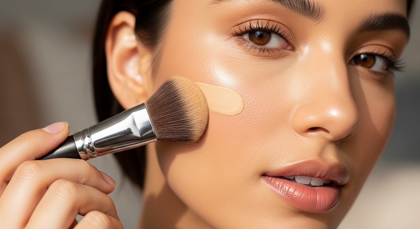 Foundation application techniques for mature skin