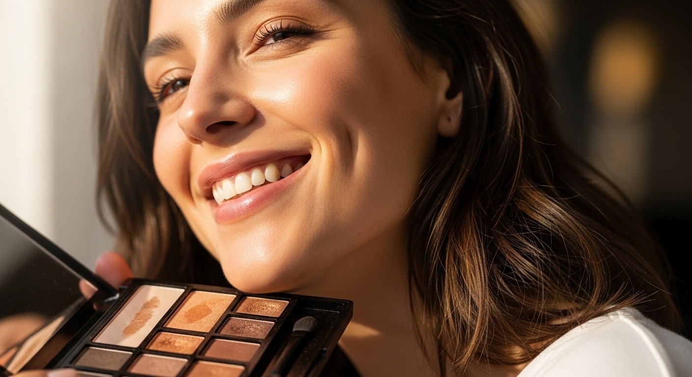 Model with dewy, luminous makeup showcasing the glass skin trend