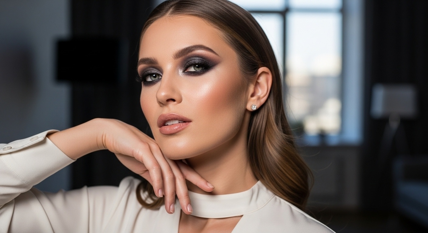 Finishing touches for perfect smokey eye makeup